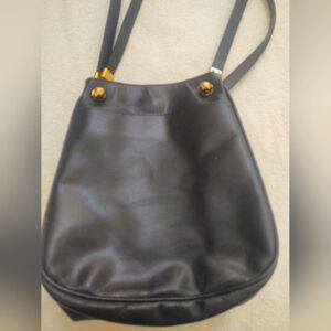 Vintage BOTTEGA VENETA Marco Polo Black Leather Crossbody Bag